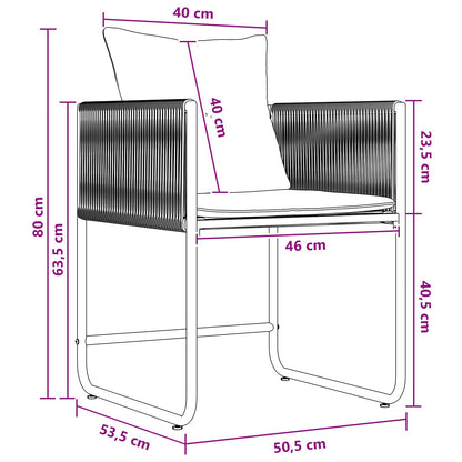 Set da Pranzo per Giardino 5 pcs Nero e antracite | homemem39
