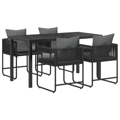 Set da Pranzo per Giardino 5 pcs Nero e antracite | homemem39