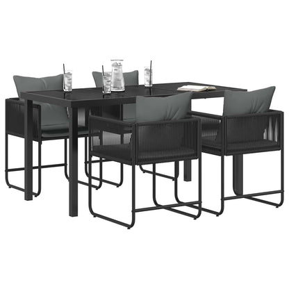 Set da Pranzo per Giardino 5 pcs Nero e antracite | homemem39