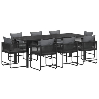 Set da Pranzo per Giardino 9 pcs Nero e antracite | homemem39