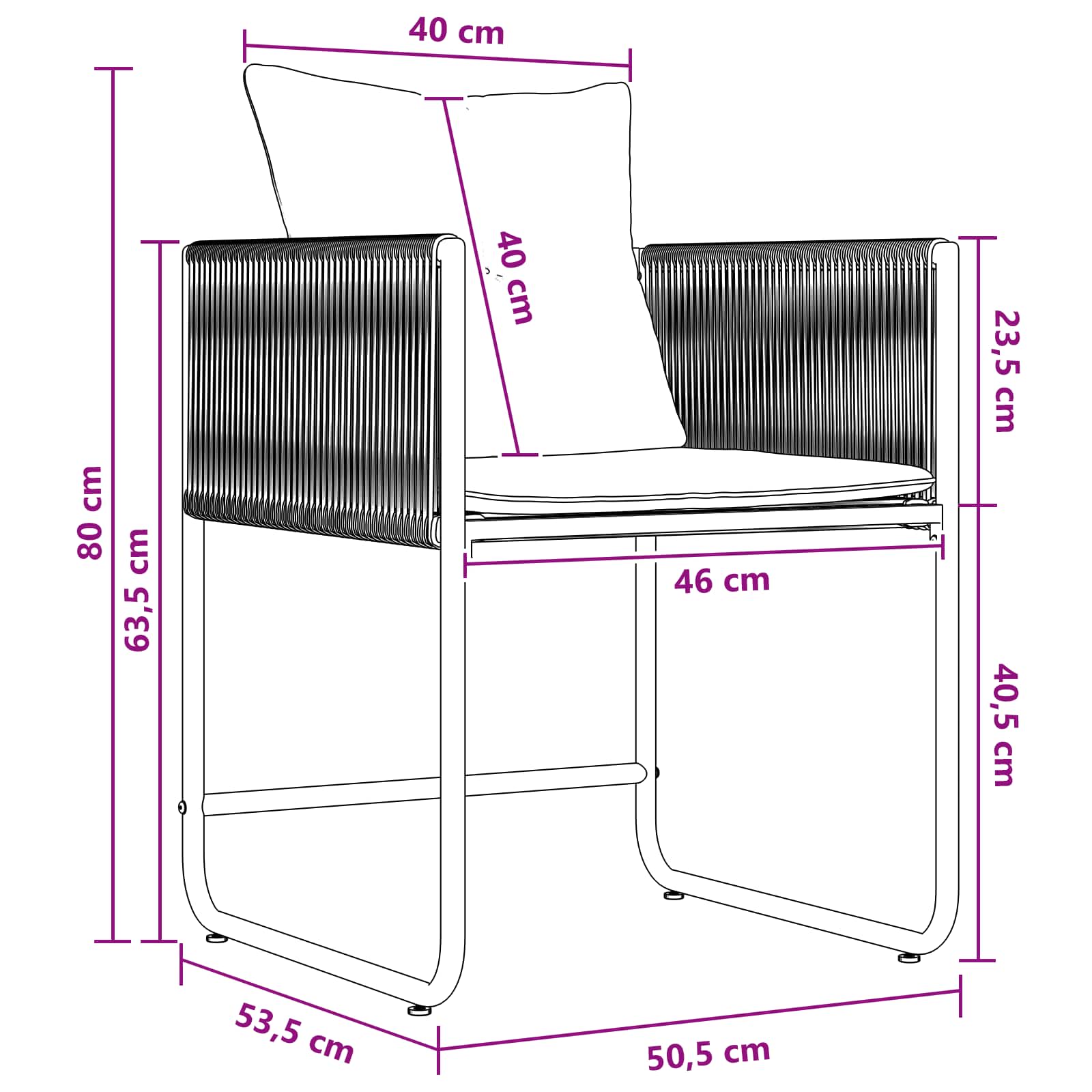 Set da Pranzo per Giardino 9 pcs Nero e antracite | homemem39