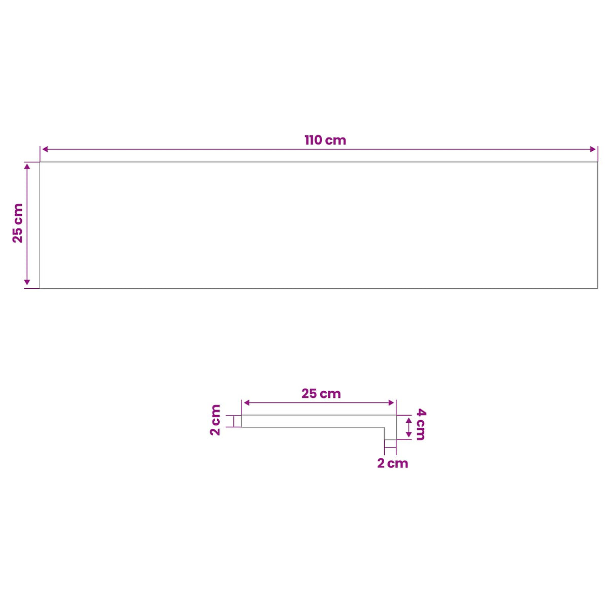 Gradini per Scale 4 pz 110 x 25 x 2 cm Bianco | homemem39