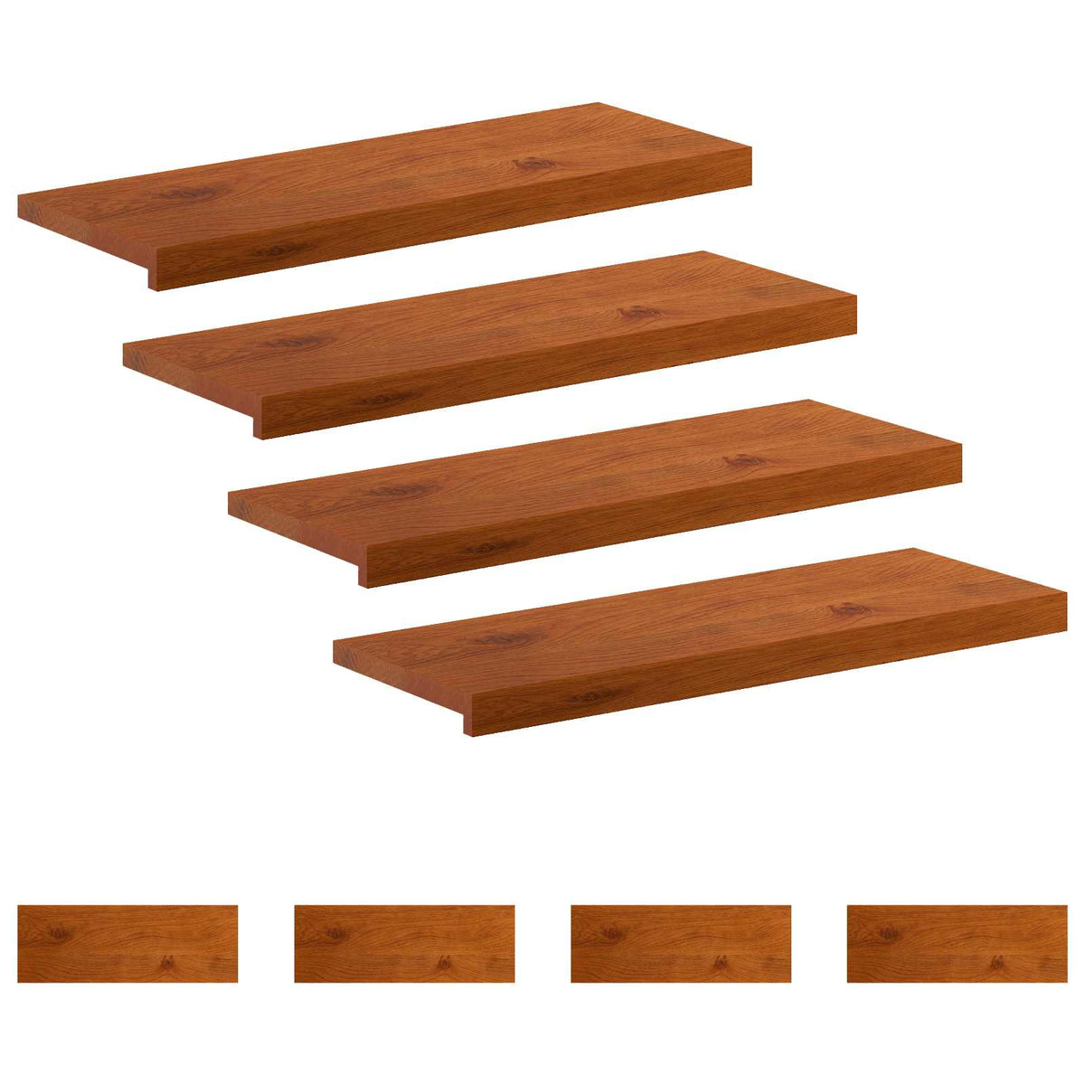 Gradini per Scale 8 pz 80 x 30 x 2 cm Marrone | homemem39