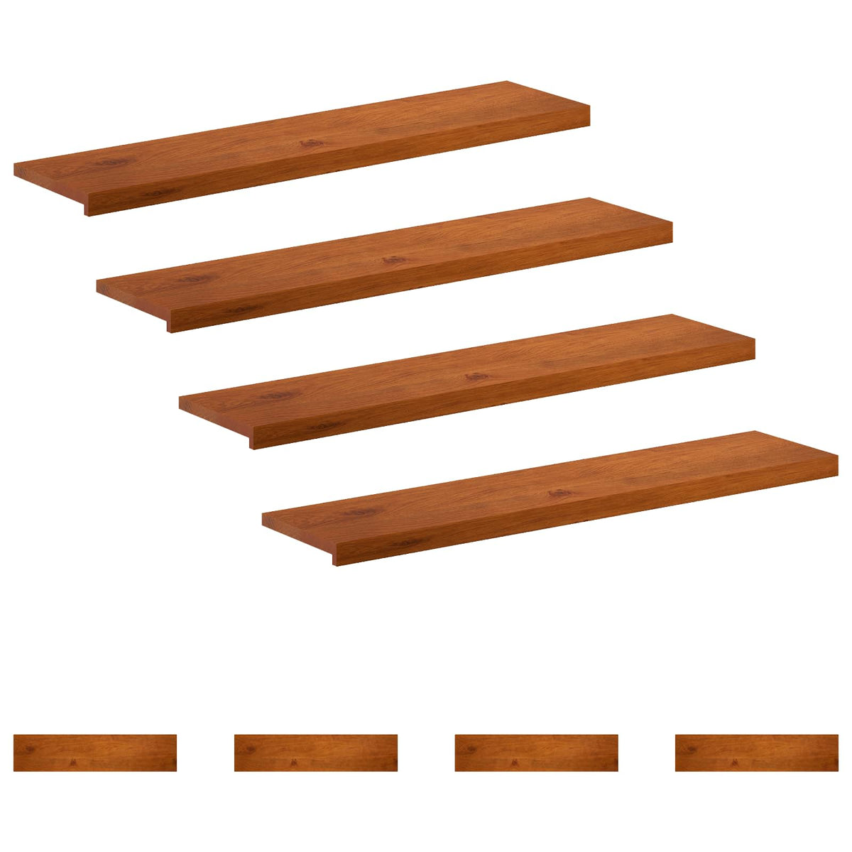 Gradini per Scale 8 pz 110 x 30 x 2 cm Marrone | homemem39