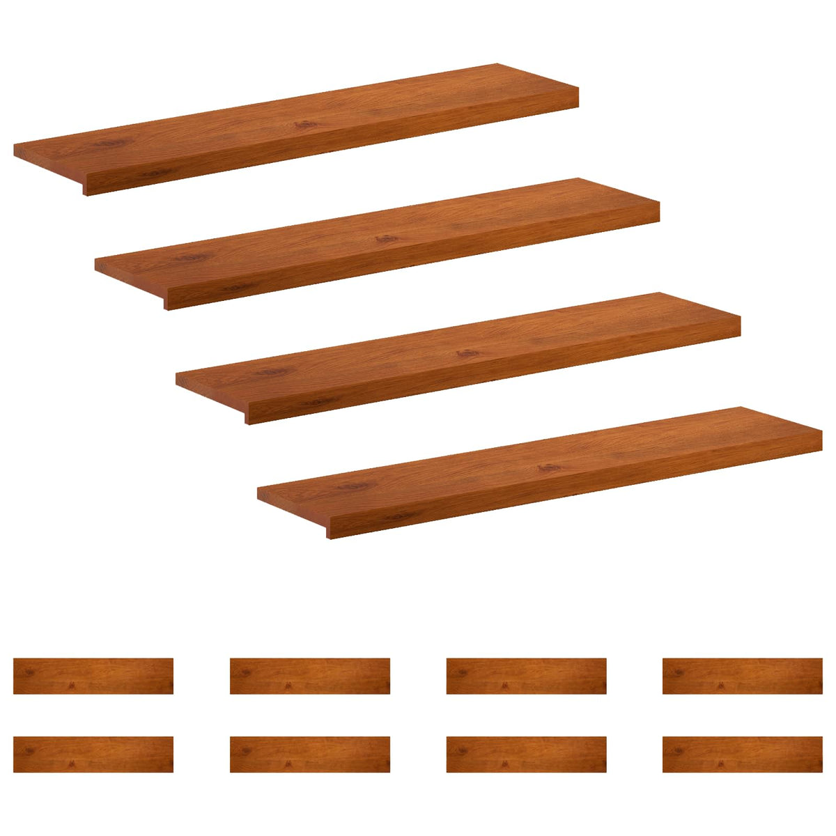 Gradini per Scale 12 pz 110 x 25 x 2 cm Marrone | homemem39