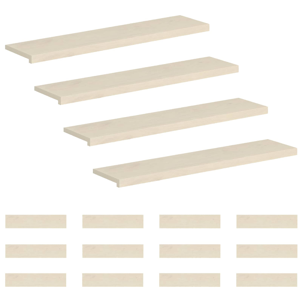 Gradini per Scale 16 pz 110 x 25 x 2 cm Bianco