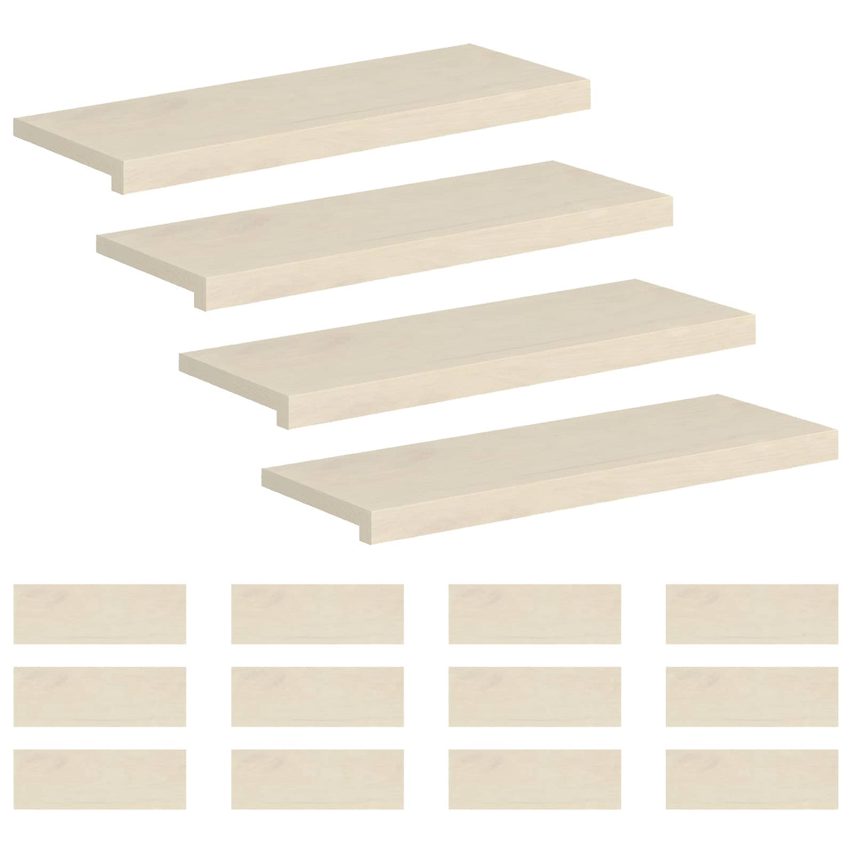 Gradini per Scale 16 pz 70 x 30 x 2 cm Bianco | homemem39