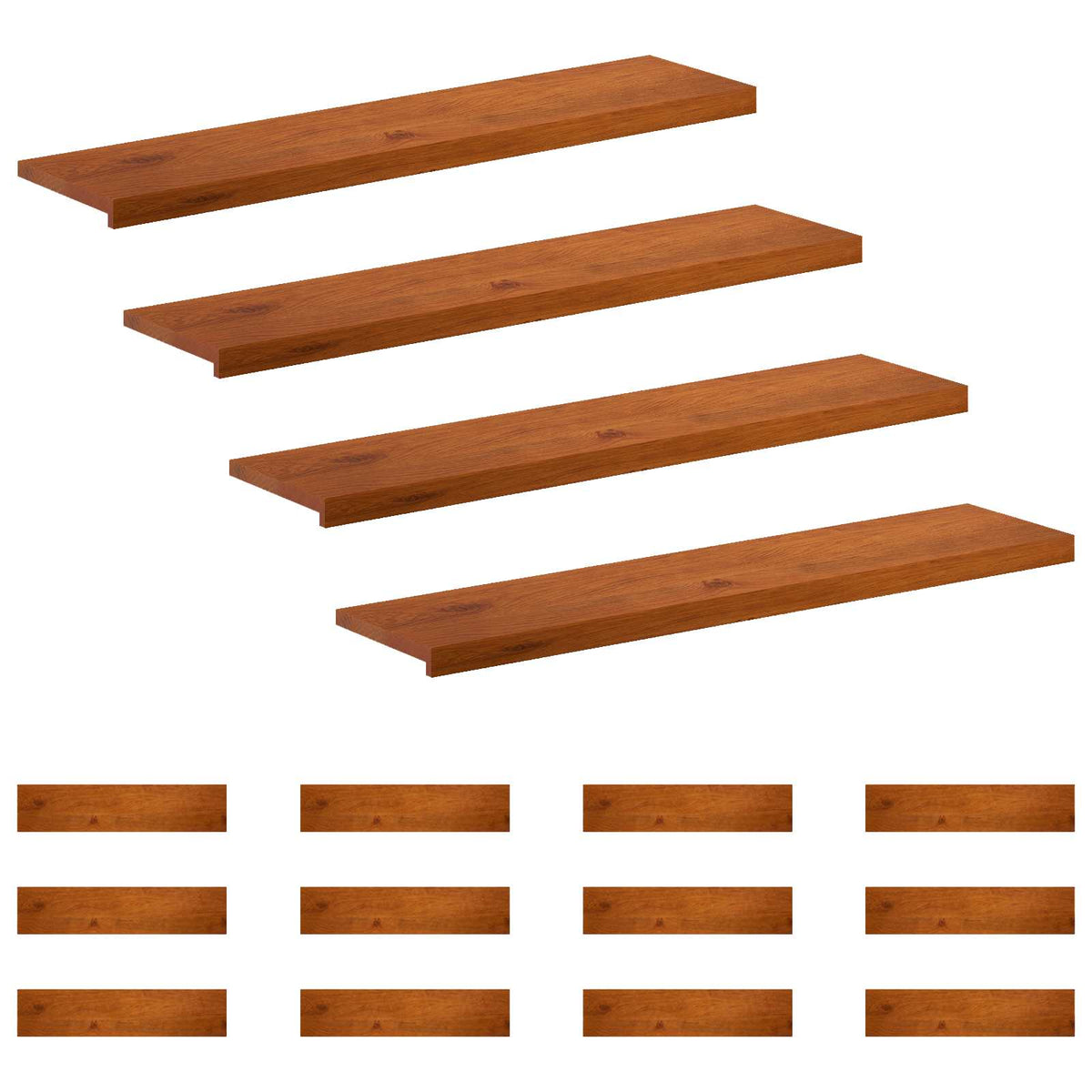 Gradini per Scale 16 pz 110 x 25 x 2 cm Marrone | homemem39