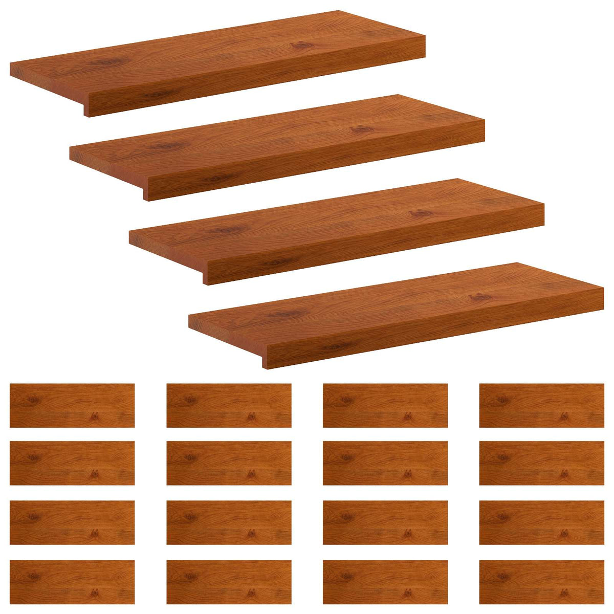 Gradini per Scale 20 pz 80 x 30 x 2 cm Marrone
