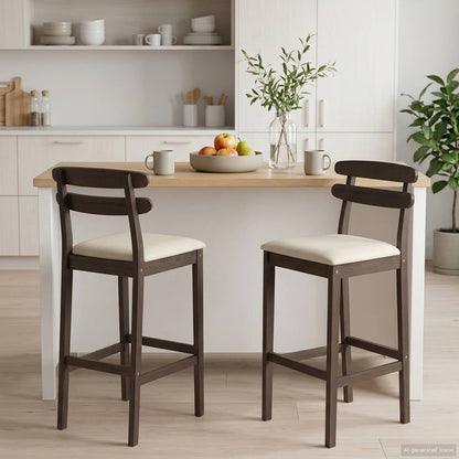 Sgabello da bar 2 pz Marrone chiaro e Beige | homemem39