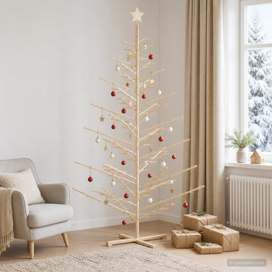 Albero di Natale in legno KOTKA 240 cm Legno Massello di Pino