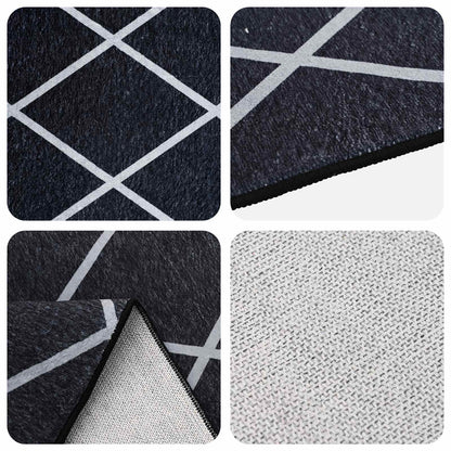Tappeto ORIZ Motivo a diamante nero 140 x 200 cm