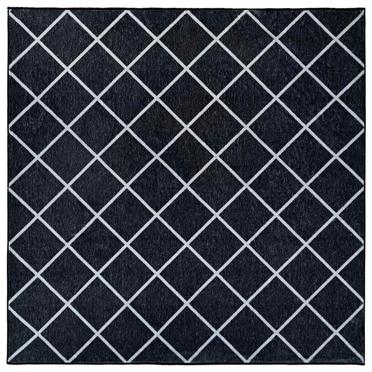 Tappeto ORIZ Motivo a diamante nero 240 x 240 cm | homemem39
