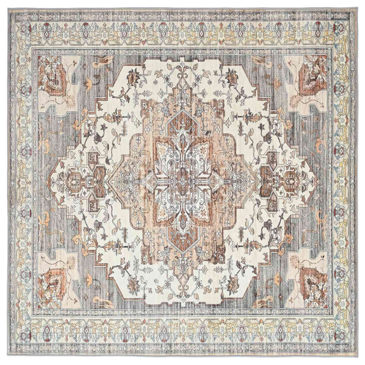 Tappeto ORIZ Marrone 240 x 240 cm 100% Poliestere | homemem39