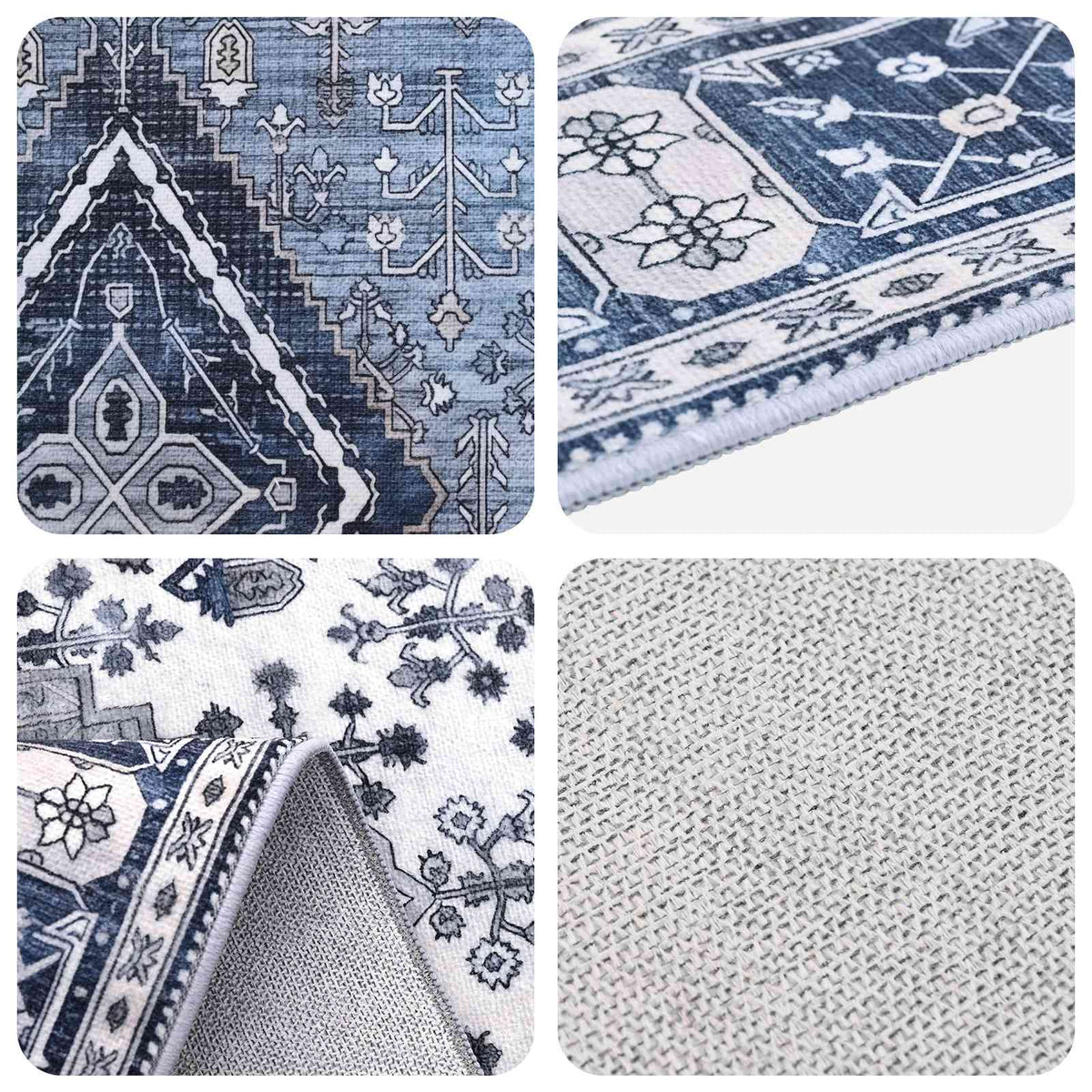 Tappeto ORIZ Blu Scuro 80 x 150 cm 100% Poliestere | homemem39