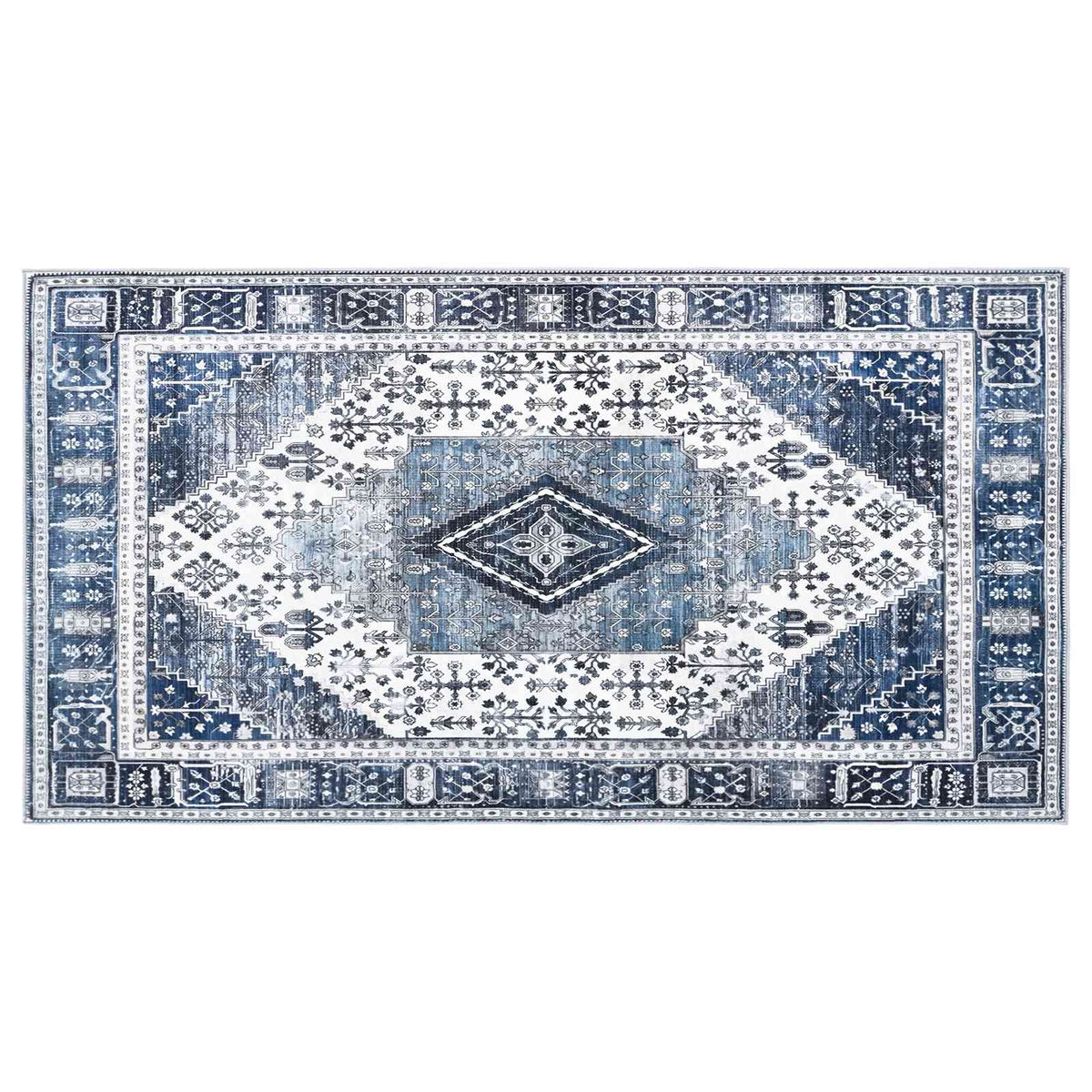 Tappeto ORIZ Blu Scuro 80 x 150 cm 100% Poliestere | homemem39