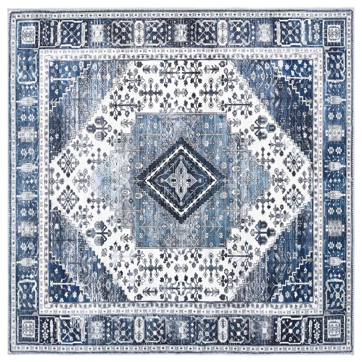Tappeto ORIZ Blu Scuro 160 x 160 cm 100% Poliestere | homemem39