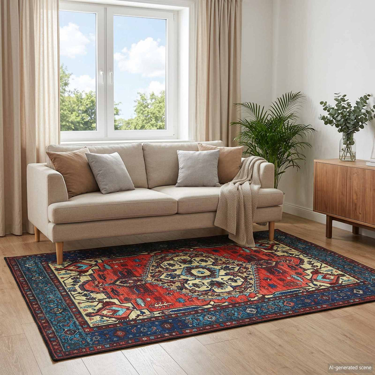Tappeto ORIZ Rosso 120 x 170 cm 100% Poliestere | homemem39