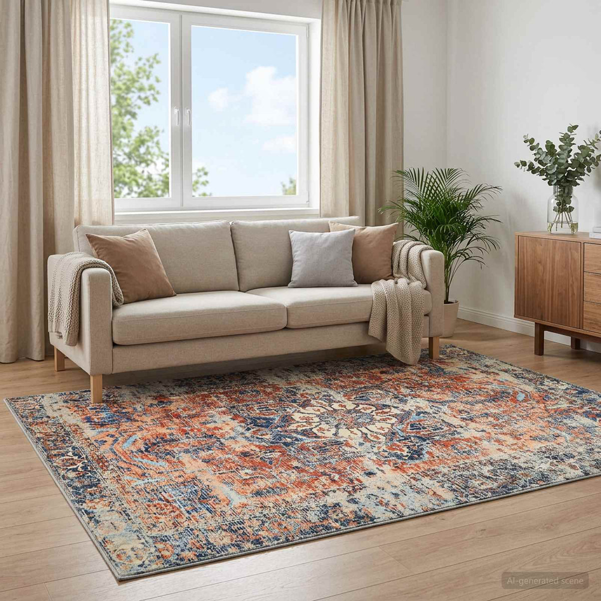 Tappeto ORIZ Arancione 80 x 150 cm 100% Poliestere | homemem39