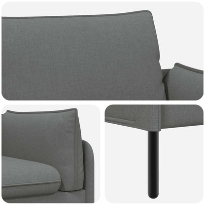 Divano a 2 Posti Grigio Scuro 188 x 81 x 89 cm Tessuto | homemem39