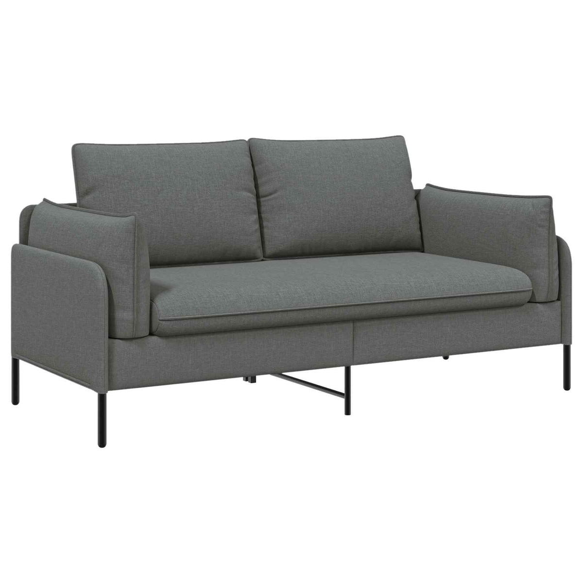 Divano a 2 Posti Grigio Scuro 188 x 81 x 89 cm Tessuto | homemem39