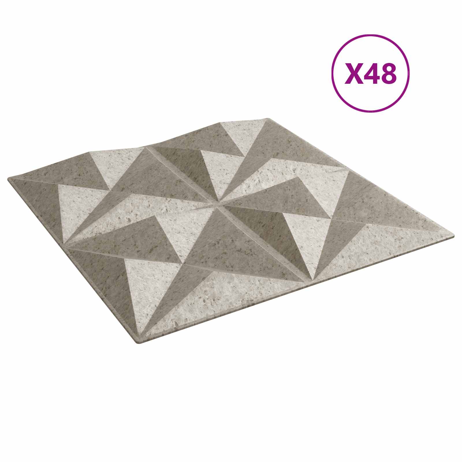 Pannelli da parete 48 pcs Beton origami 50 x 50 cm Schiuma XPS | homemem39