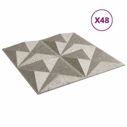 Pannelli da parete 48 pcs Beton origami 50 x 50 cm Schiuma XPS | homemem39