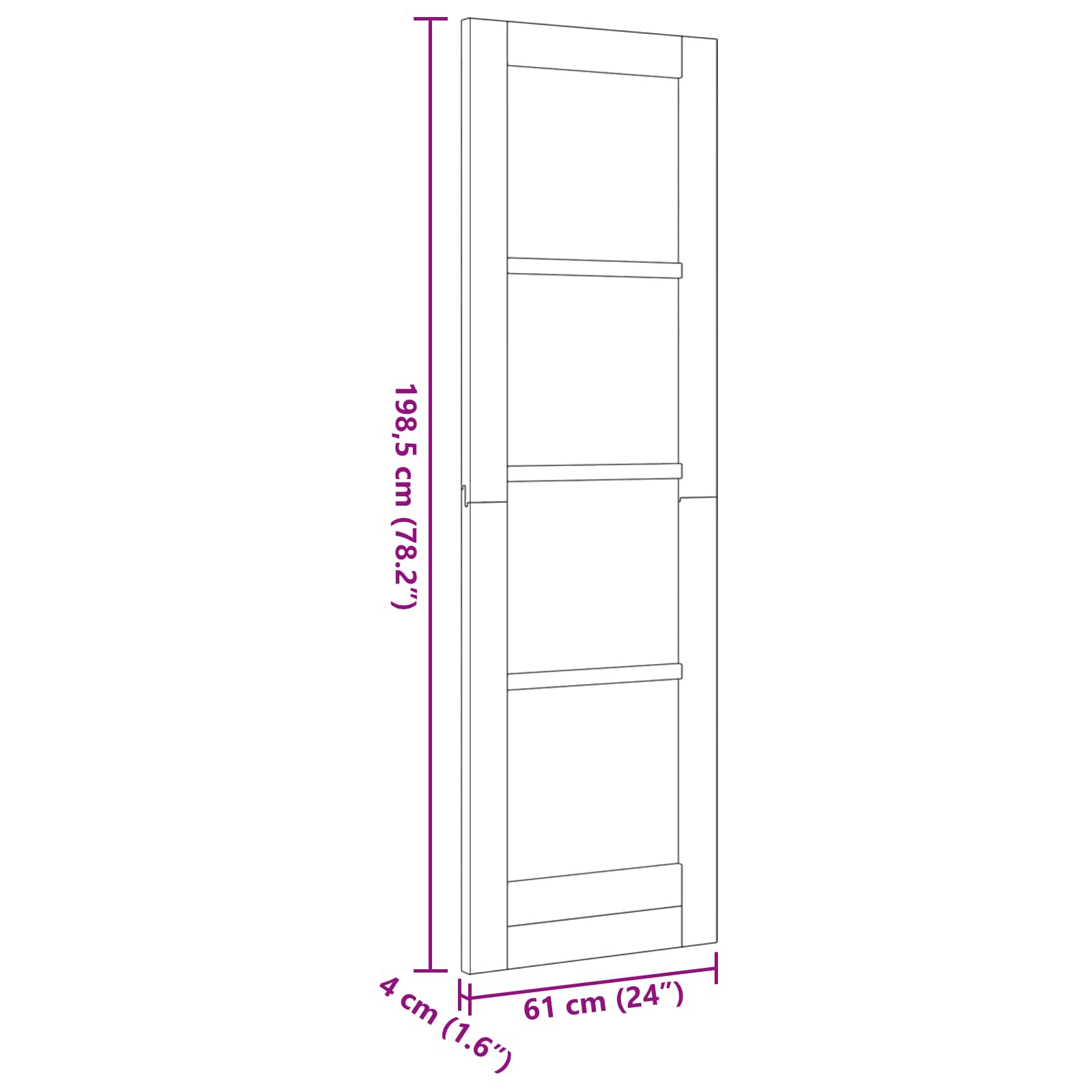 Porta Interna Bianco 61 x 198,5 cm Legno compensato | homemem39