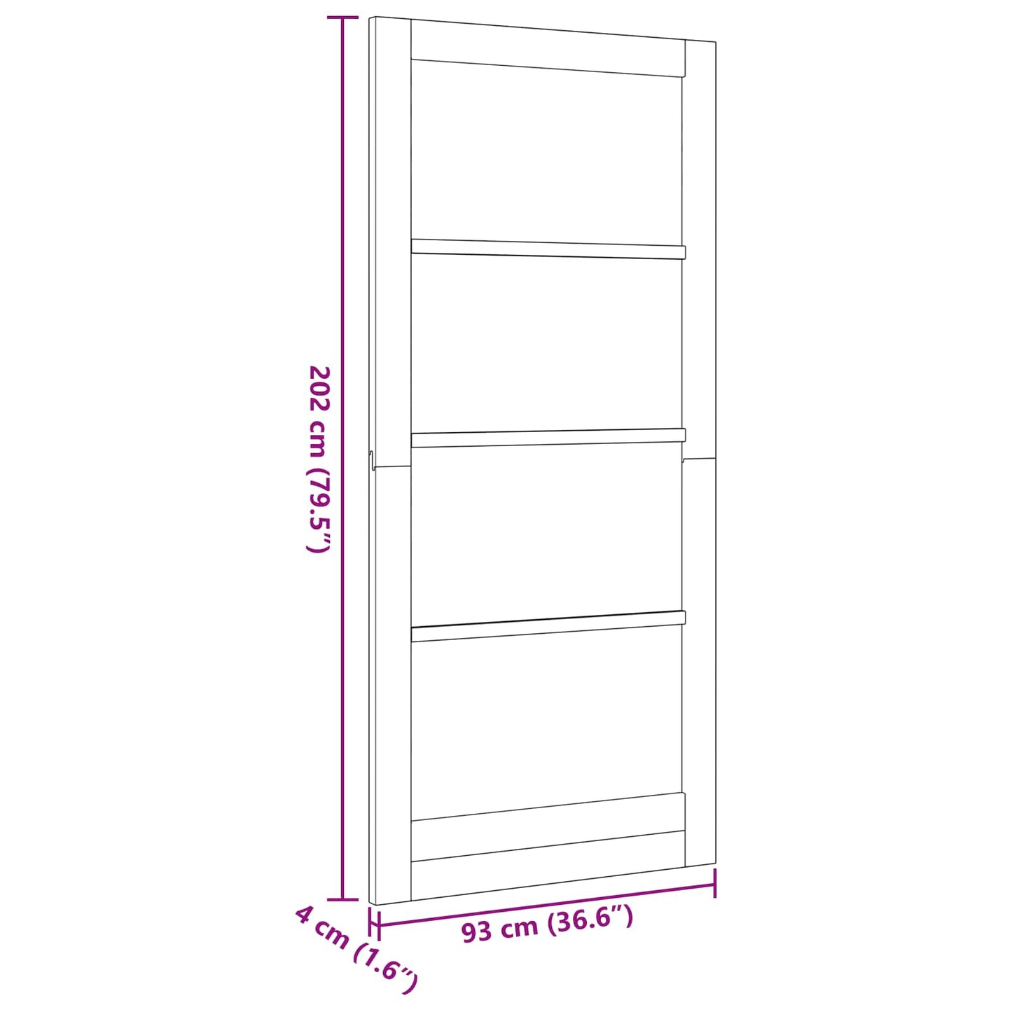 Porta Interna Bianco 93 x 202 cm Legno compensato | homemem39
