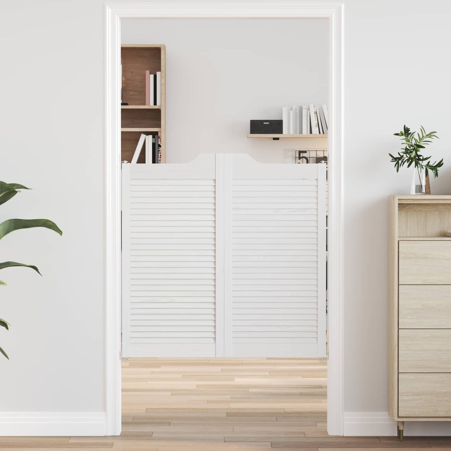 Porte Swing 2 pcs Bianco Legno Massello di Pino | homemem39