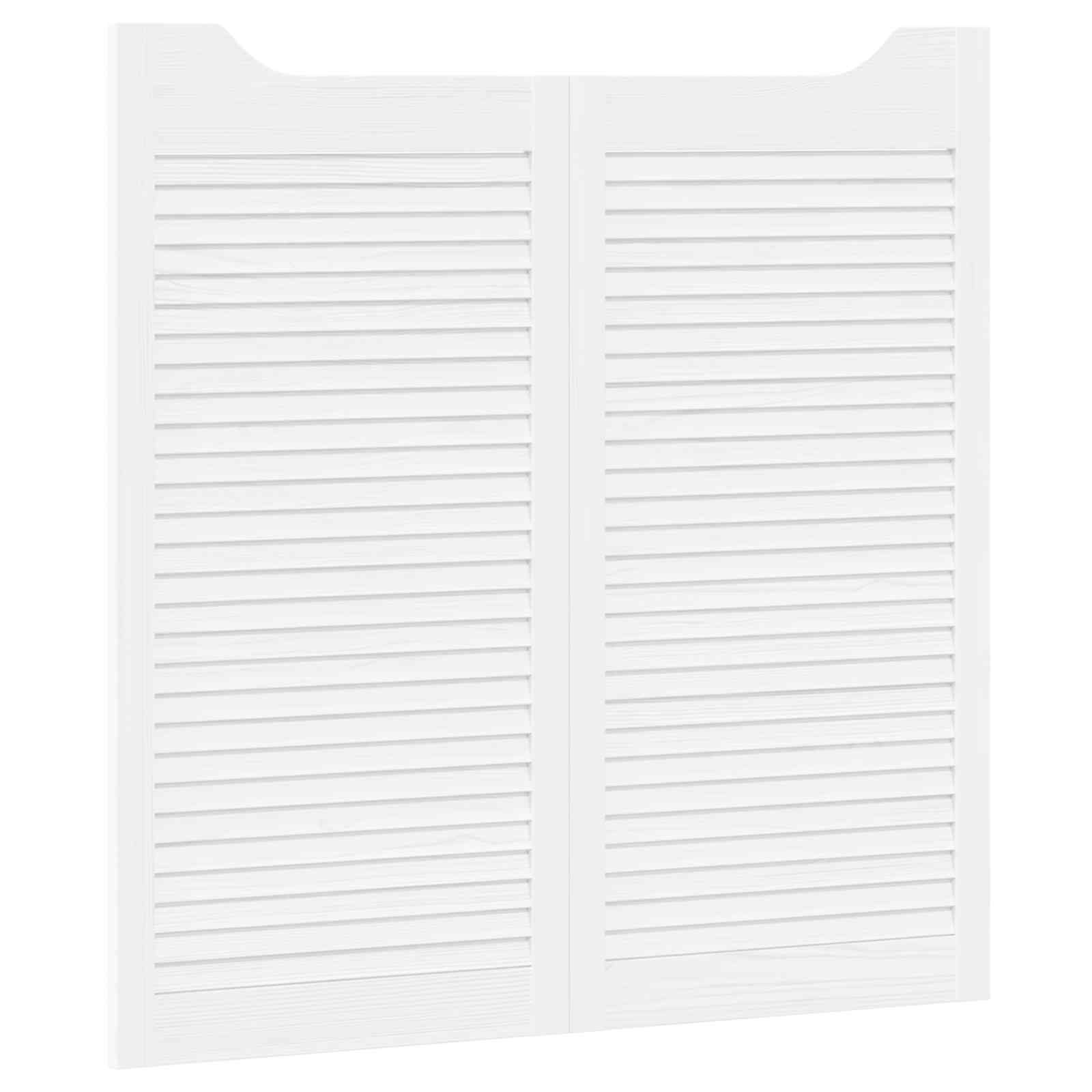 Porte Swing 2 pcs Bianco Legno Massello di Pino | homemem39