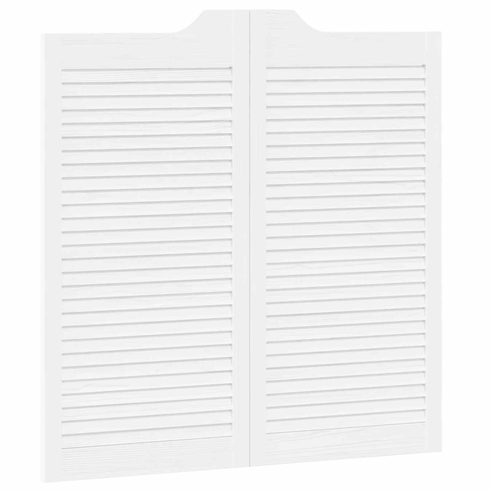 Porte Swing 2 pcs Bianco Legno Massello di Pino | homemem39
