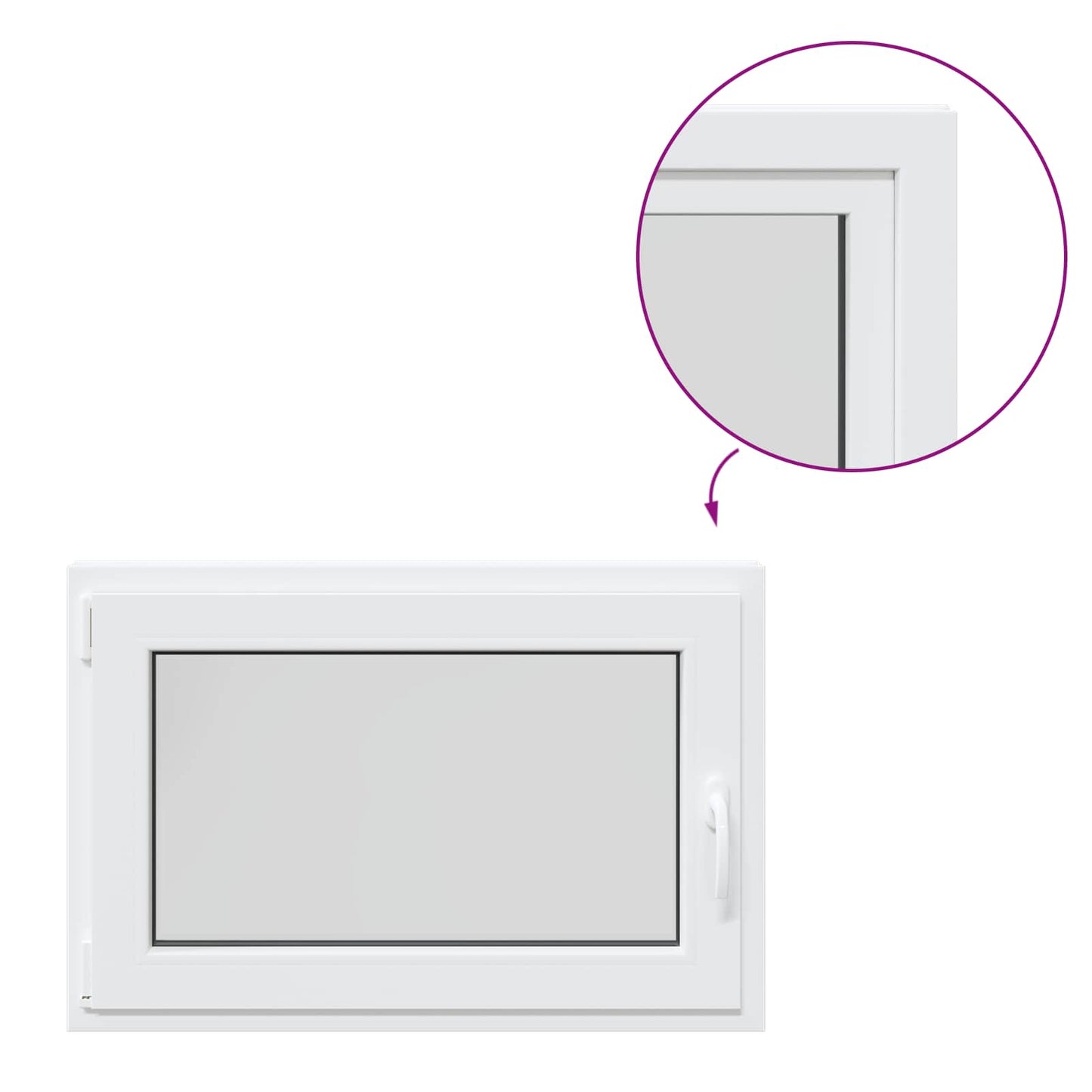 Finestra per Soffitta RISOR 90 x 70 cm PVC e Vetro Bianco | homemem39