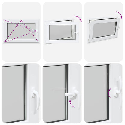 Finestra per Soffitta RISOR 90 x 70 cm PVC e Vetro Bianco | homemem39