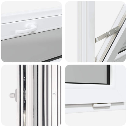 Finestra per Soffitta RISOR 100 x 40 cm PVC e Vetro Bianco | homemem39