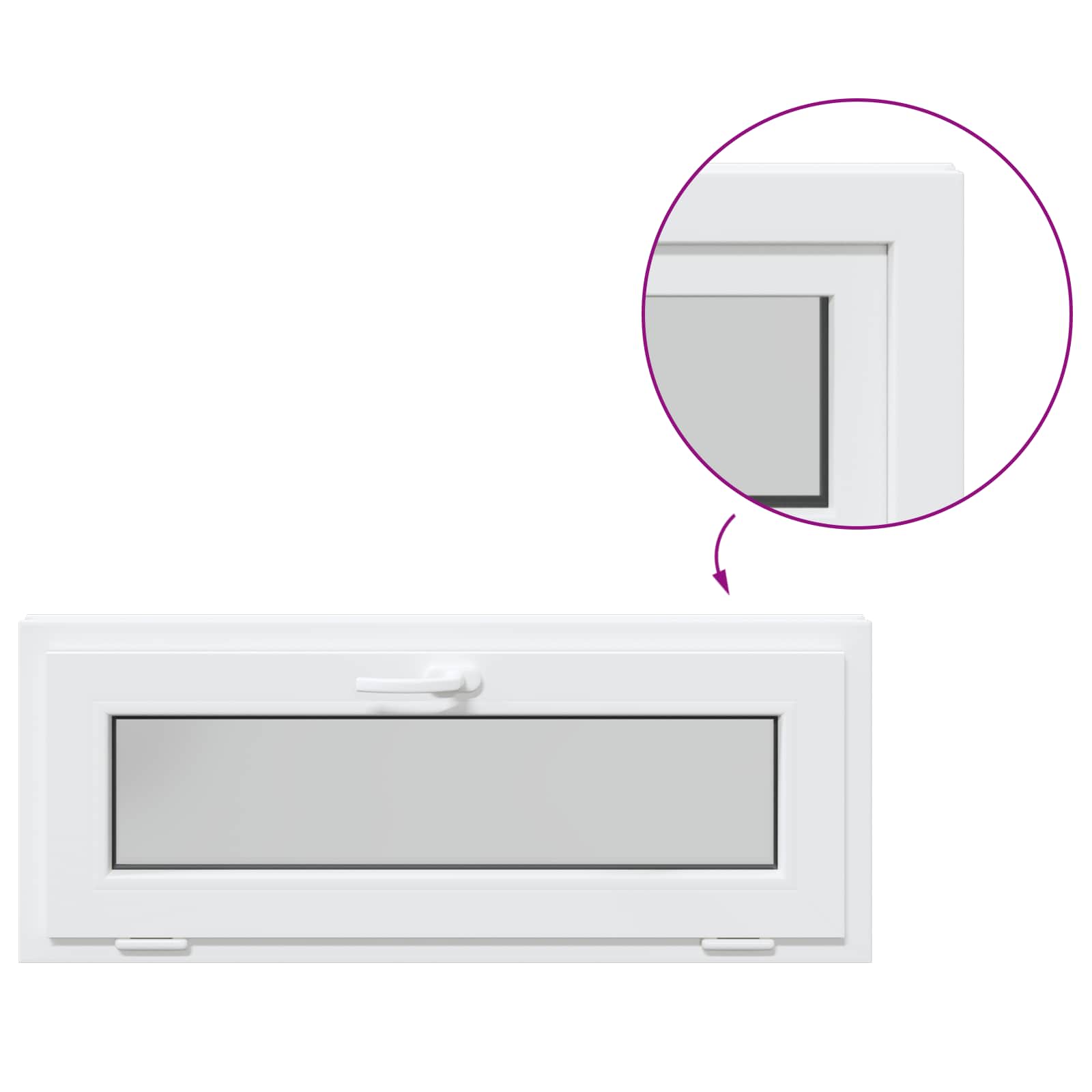 Finestra per Soffitta RISOR 100 x 40 cm PVC e Vetro Bianco | homemem39