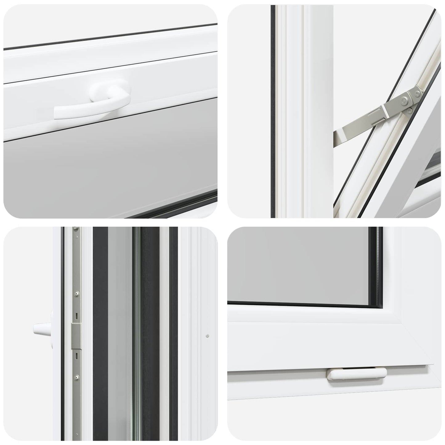 Finestra per Soffitta RISOR 80 x 40 cm PVC e Vetro Antracite | homemem39