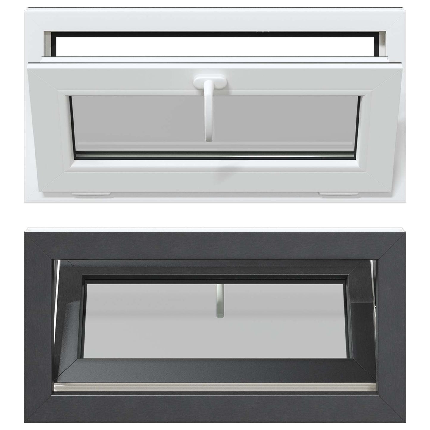 Finestra per Soffitta RISOR 80 x 40 cm PVC e Vetro Antracite | homemem39