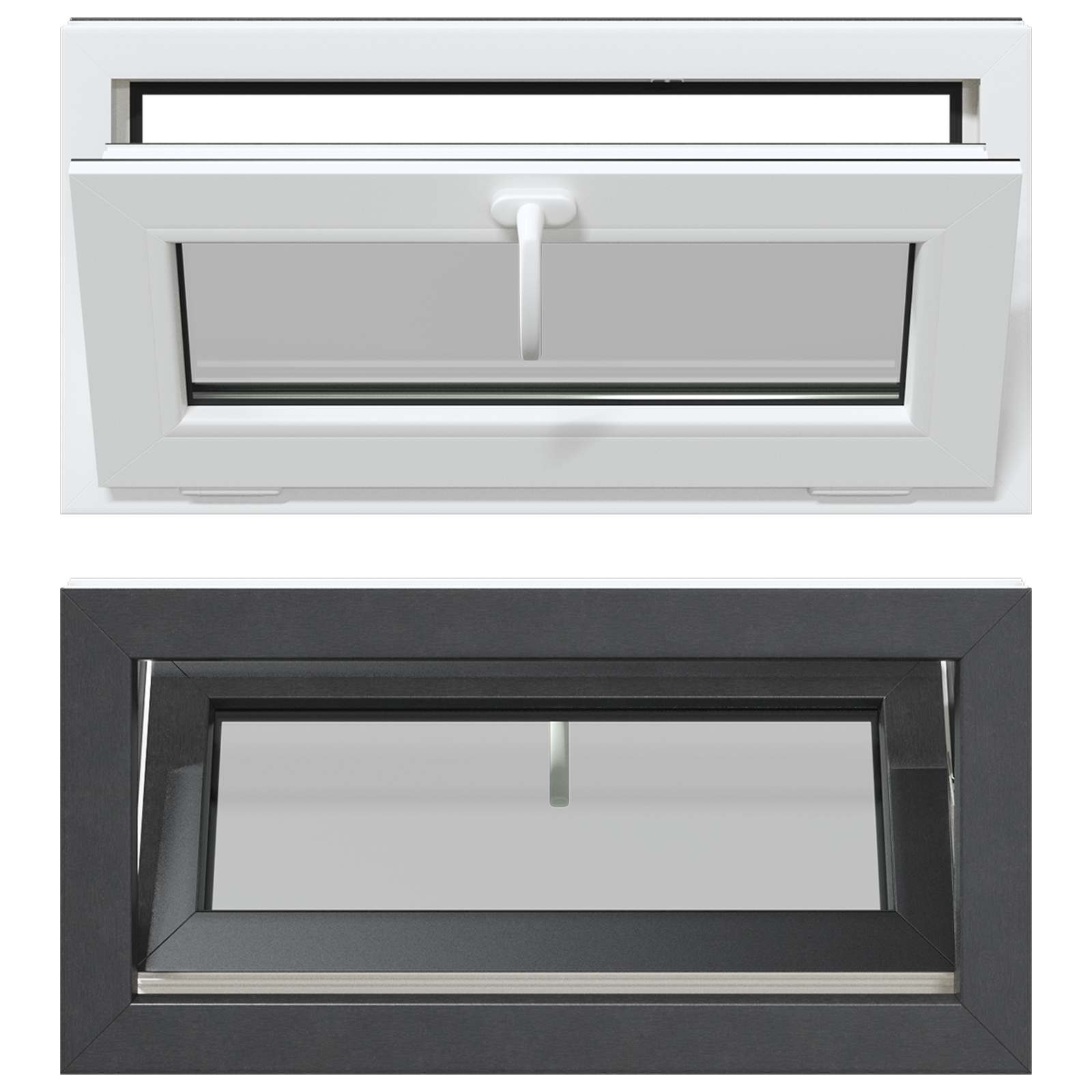 Finestra per Soffitta RISOR 80 x 40 cm PVC e Vetro Antracite | homemem39