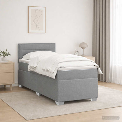 Letto box spring con materasso Grigio Chiaro 90 x 190cm Tessuto | homemem39