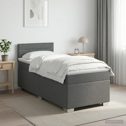 Letto box spring con materasso Grigio Scuro 90 x 190cm Tessuto | homemem39