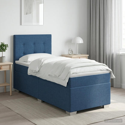 Letto box spring con materasso Blu 100 x 200 cm Tessuto | homemem39