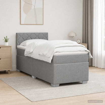 Letto box spring con materasso Grigio Chiaro 100 x 200 cm | homemem39