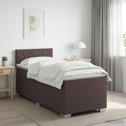 Letto box spring con materasso Marrone Scuro 80 x 200 cm