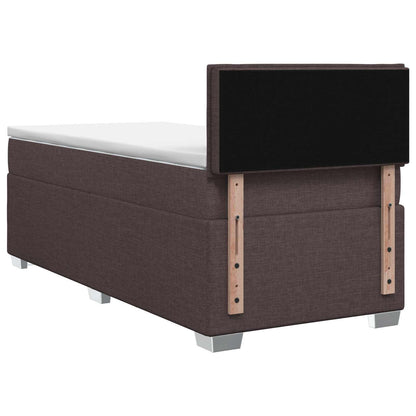 Letto box spring con materasso Marrone Scuro 80 x 200 cm