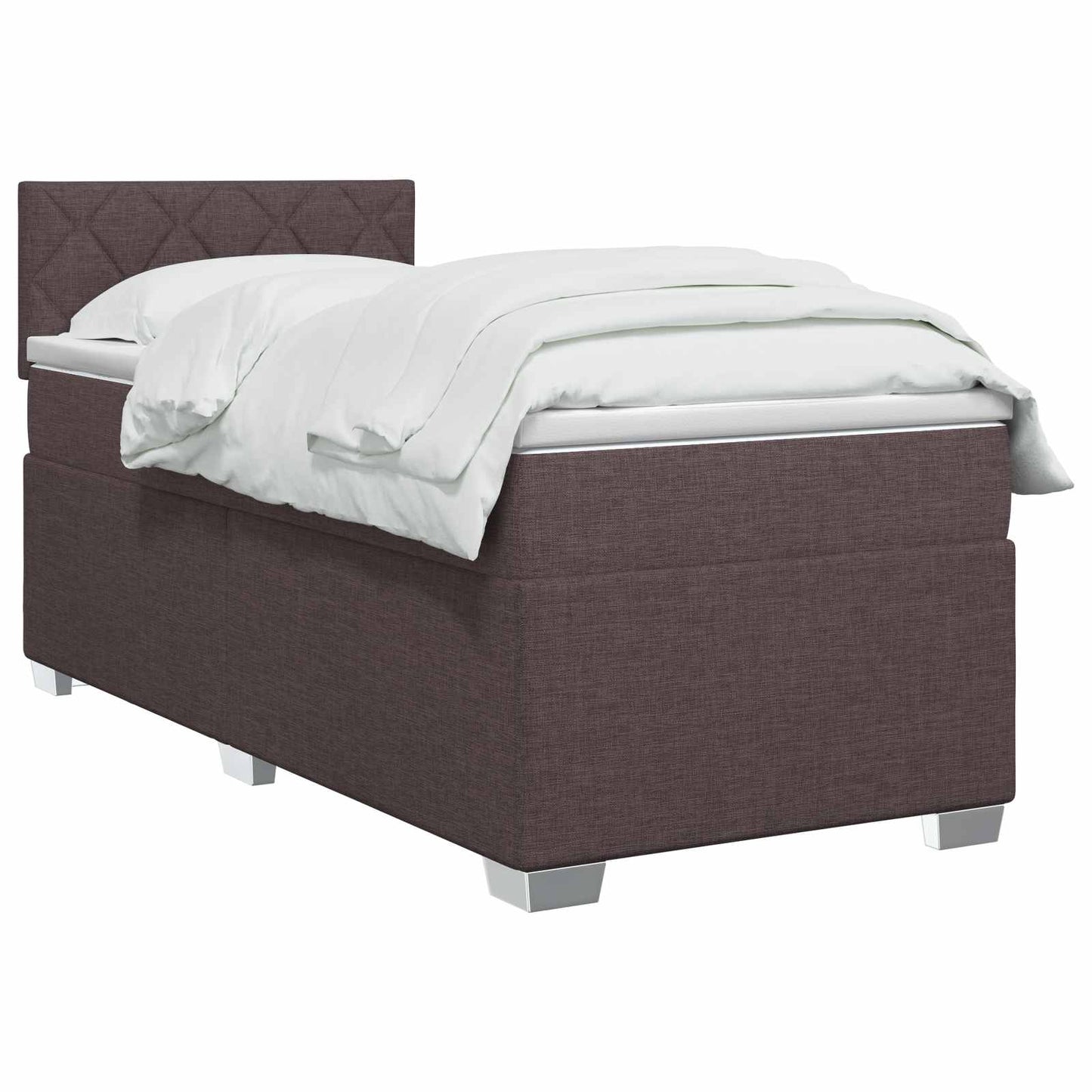 Letto box spring con materasso Marrone Scuro 80 x 200 cm