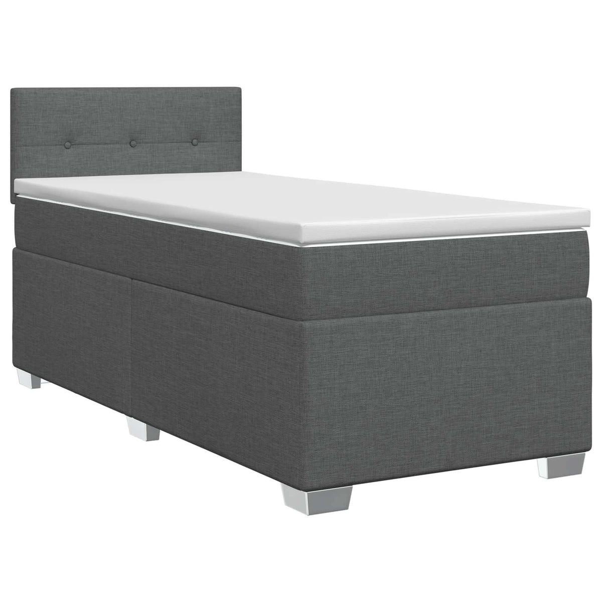 Letto box spring con materasso Grigio Scuro 90 x 200 cm Tessuto | homemem39