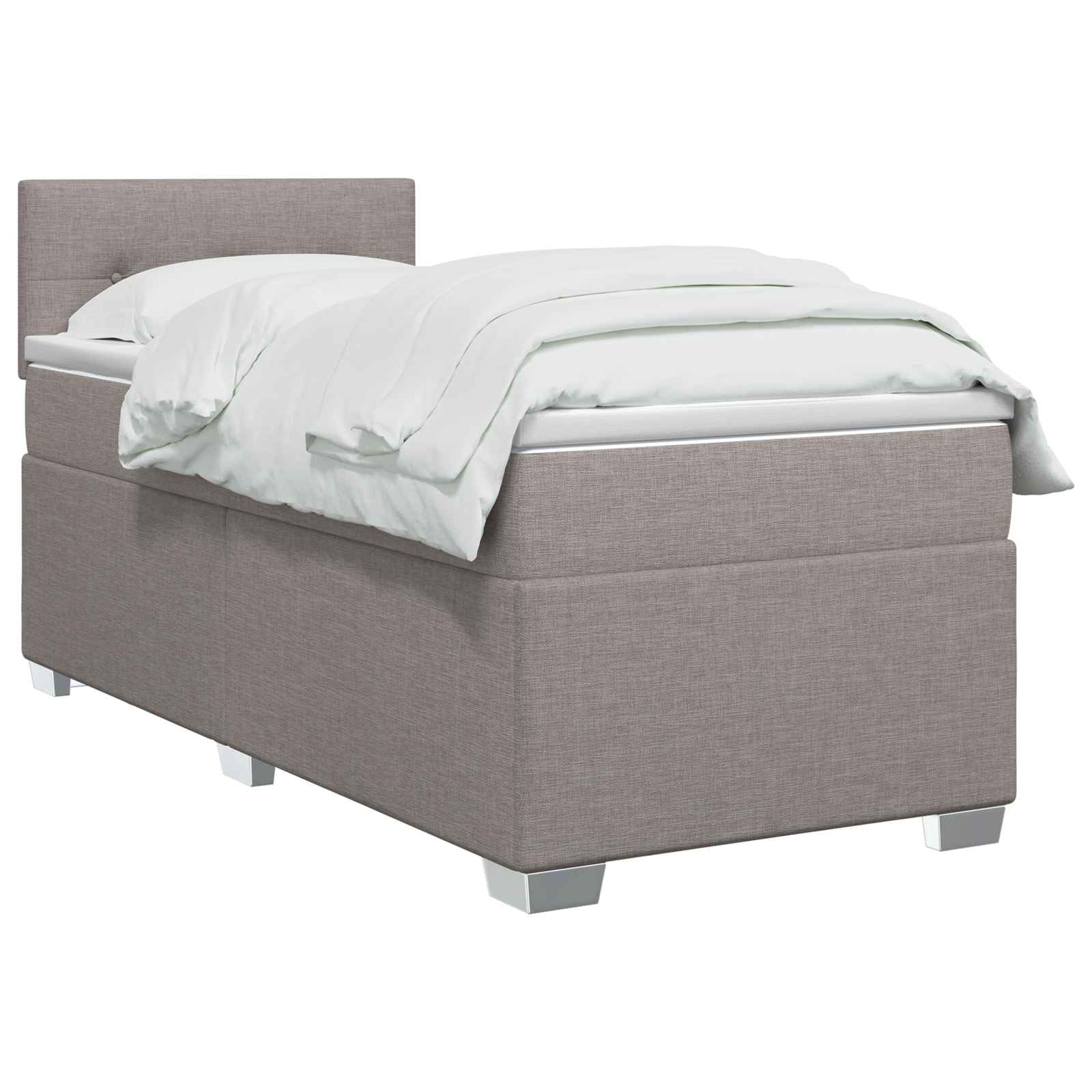 Letto box spring con materasso Tortora 100 x 200 cm Tessuto | homemem39