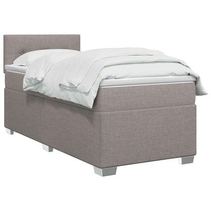 Letto box spring con materasso Tortora 100 x 200 cm Tessuto | homemem39