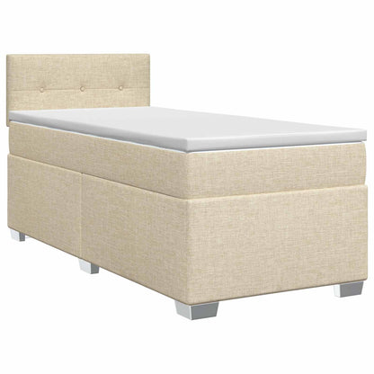 Letto box spring con materasso Crema 100 x 200 cm Tessuto | homemem39
